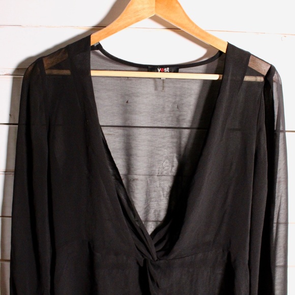 YEST Sheer Black Blouse - Picture 6 of 9